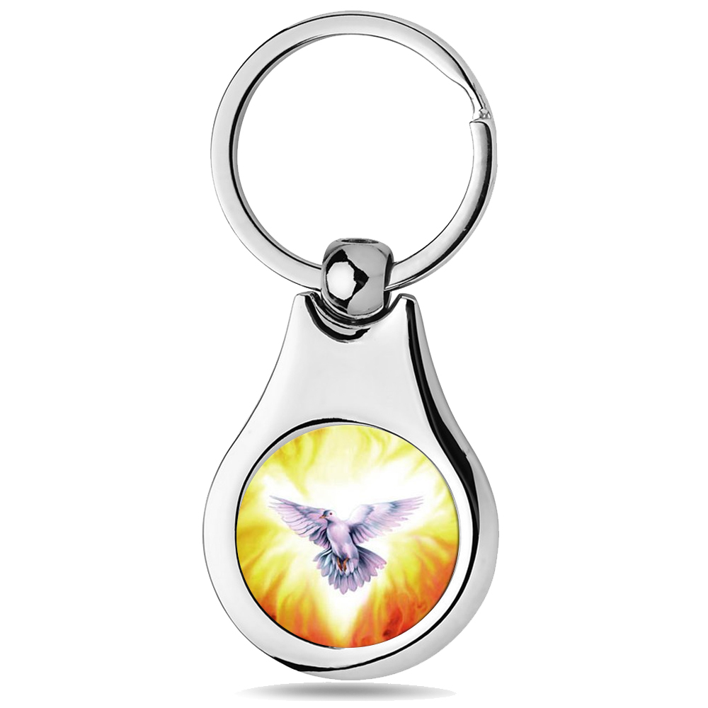 Stainless Steel Color Holy Spirit Keychain PG101720