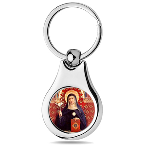 Stainless Steel Color Saint Juliana Falconieri Keychain
