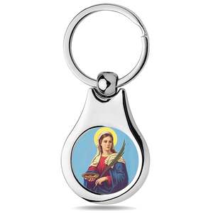Stainless Steel Color Saint Lucy Keychain