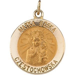 Round Matka Boska Religious Medal
