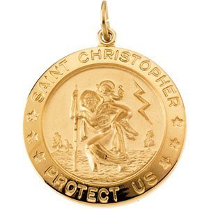 Saint Christopher Round Religious Medal