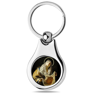 Stainless Steel Color Saint Veronica Keychain