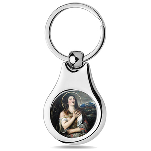 Stainless Steel Color Saint Mary Magdalene Keychain