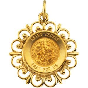 14K Saint George Religious Medal