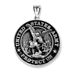 Saint Michael US Army Round Antiqued Medal