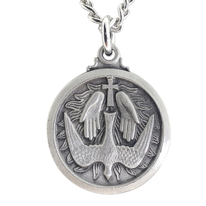 Holy Spirit Medal with 24 inch Endless Curb Chain