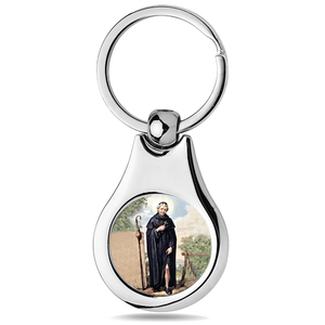 Stainless Steel Color Saint Peregrine Keychain