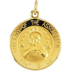 14k Gold Our Lady of the Assumption Religious Medal