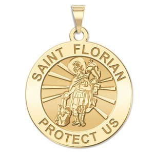 14K Yellow Gold  EXCLUSIVE  Saint Florian Religious Medal