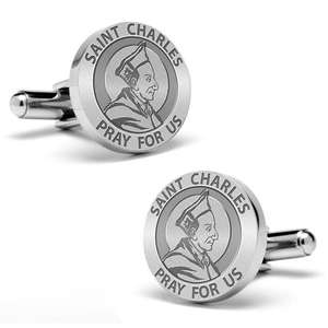 Saint Charles Borromeo Stainless Steel Cufflinks