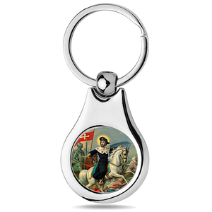 Stainless Steel Color Saint James the Greater Keychain
