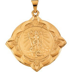 14k Gold Saint Raphael Religious Medal