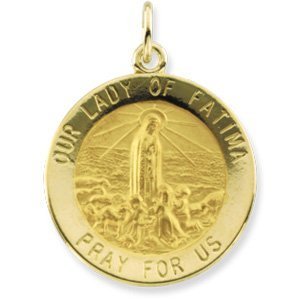14K Gold Our Lady of Fatima Religious Medal