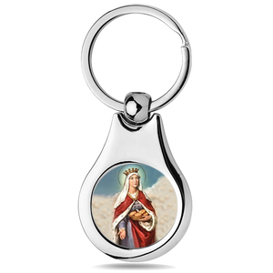Stainless Steel Color Saint Elizabeth Of Hungary Keychain