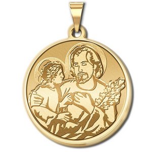 14K Yellow Gold Saint Joseph Religious Medal