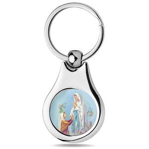 Stainless Steel Color Saint Bernadette Keychain