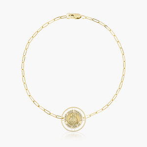 Round Saint Jude with Open Border Paperclip Bracelet