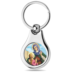 Stainless Steel Color Saint Anne Keychain