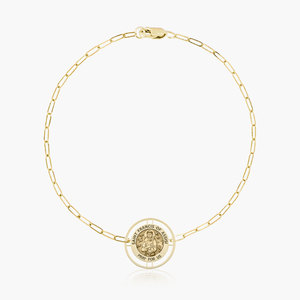Round Saint Francis of Assisi with Open Border Paperclip Bracelet