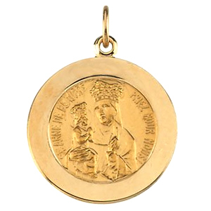 14K Gold Saint Anne de Beau Pre Religious Medal