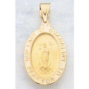 14K Gold Our Lady Of Guadalupe Religious Medal