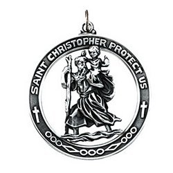 Saint Christopher Round Cut Out Religious Medal