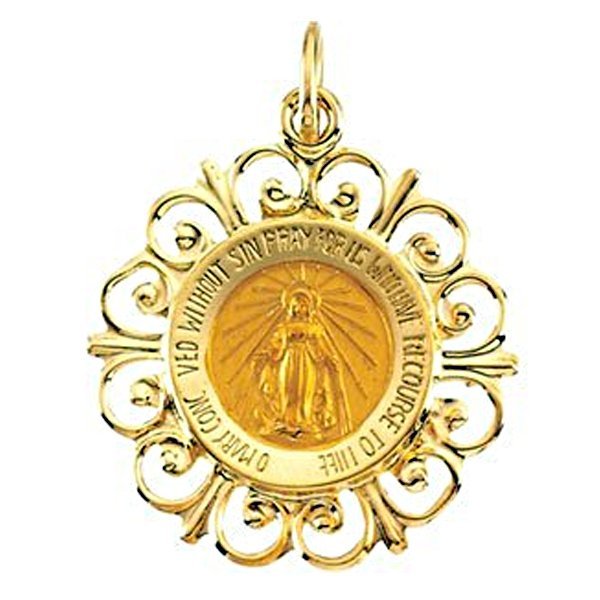 Large solid gold miraculous medal Clearance