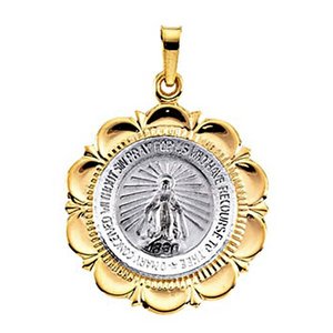 14K TWO TONE MIRACULOUS MEDAL