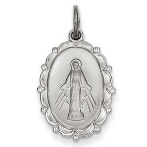 Sterling Silver Oval Miraculous Medal