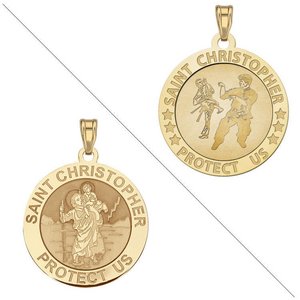 Martial Arts   Saint Christopher Doubledside Sports Religious Medal  EXCLUSIVE 
