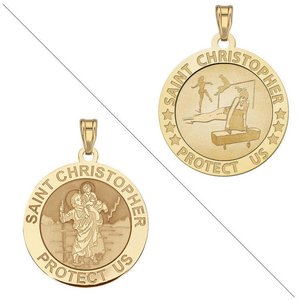 Gymnastics  Saint Christopher Doubledside Sports Religious Medal  EXCLUSIVE 