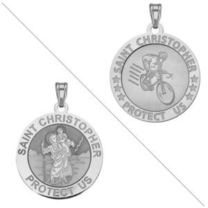 Cycling   Saint Christopher Doubledside Sports Religious Medal  EXCLUSIVE 