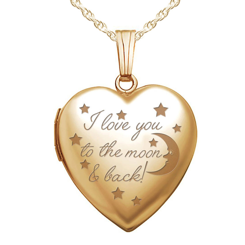 3/4 Inch X 3/4 Inch with Engraving PicturesOnGold.com 14K Gold Filled Yellow Love Heart Locket W/Enamel 
