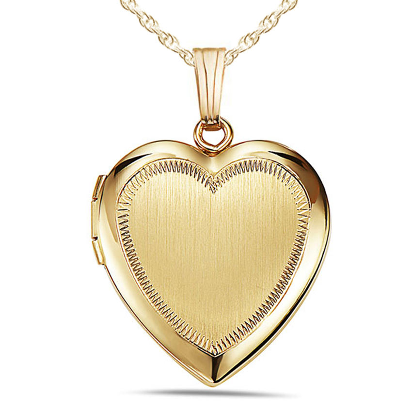 3/4 Inch X 3/4 Inch with Engraving PicturesOnGold.com 14K Gold Filled Yellow Love Heart Locket W/Enamel 