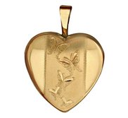 14k Gold Filled Small Butterfly Heart Photo Locket