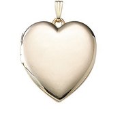 Solid 14K Yellow Gold Large Heart Photo Locket