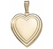 Solid 14k Yellow Gold Classic Heart Photo Locket