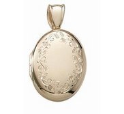 Solid 14k Yellow Gold Premium Weight  Oval Picture Locket