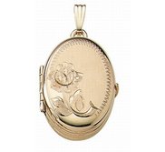Solid 14K Yellow Gold Oval Four Photo Locket