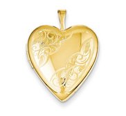 14k Gold Filled Floral Heart Photo Locket