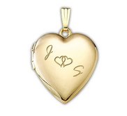 Yellow Gold Together Forever Heart Photo Locket