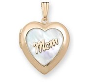 Solid 14K Yellow Gold  Mom  Locket