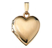 Solid 14k Yellow Gold Small Heart Photo Locket