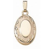 Solid 14K Yellow Gold Small Oval Photo Locket