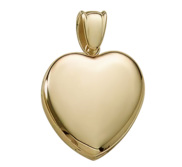 Solid 14k Yellow Gold Premium Weight Heart Photo Locket