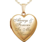 14k Yellow Gold Always   Forever In My Heart Photo Locket