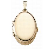 Solid 14K Yellow Gold Oval Four Photo Locket