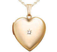 Yellow Gold Diamond Heart Photo Locket