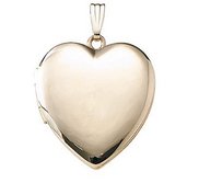 Solid 14k Yellow Gold Heart Photo Locket