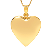 Solid 14k Yellow Gold Small Heart Photo Locket